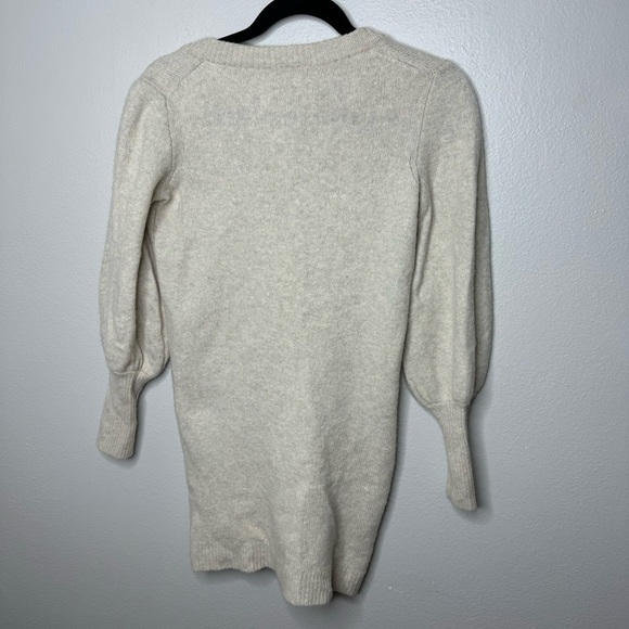 Madewell Bubble-Sleeve Sweater-Dress Merino Wool Blend Long Sleeve - Picture 10 of 12